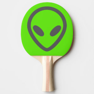 Grön främmande rolig vetenskap pingisracket