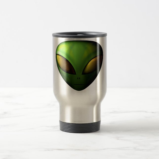 Grön främmande travel mug resemugg (Center)