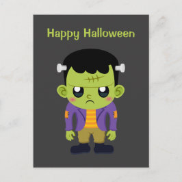 Grön Frankenstein-monster Gott Halloween Vykort