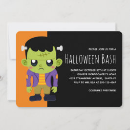 Grön Frankenstein-monster Halloween Inbjudningar