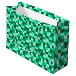 Grön fyrkantig pixelpresentpåse, Grön pixelig