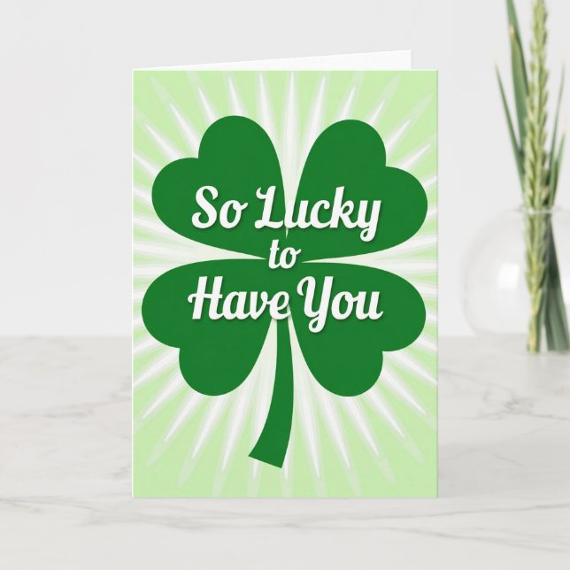 Grön Fyrklöver Lucky You-kort Kort (Framsida)