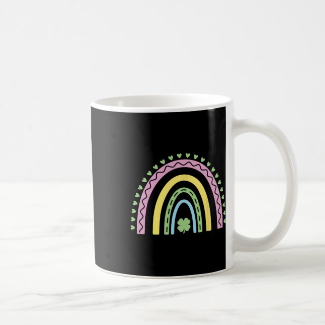 Grön Fyrklöver Regnbåge St Patrick's Day Bo Kaffemugg (Höger)