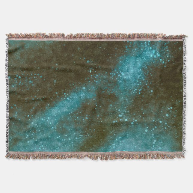 Grön Galax Glitter Abstrakt Filt (Framsidan)