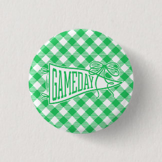 Grön Game Day Gingham Vimpel Båge Knapp