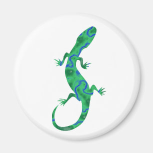 Grön Gecko Magnet