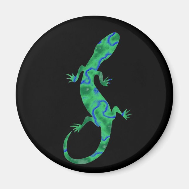 Grön Gecko Magnet (Framsidan)