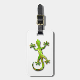 Grön Gecko med det guld- mönster Bagagebricka