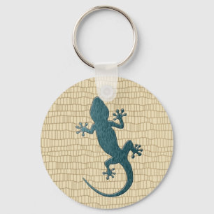 Grön Gecko på reptil Nyckelring