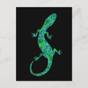 Grön Gecko Vykort