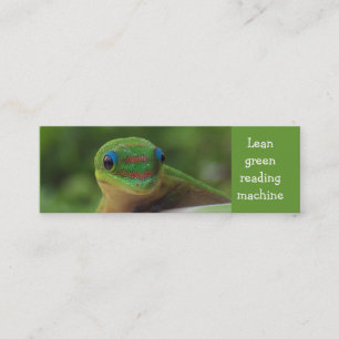 Grön Geckobokmärke Mini Visitkort