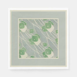 Grön geometrisk 1915 Hannah Borger Overbeck Pappersservett