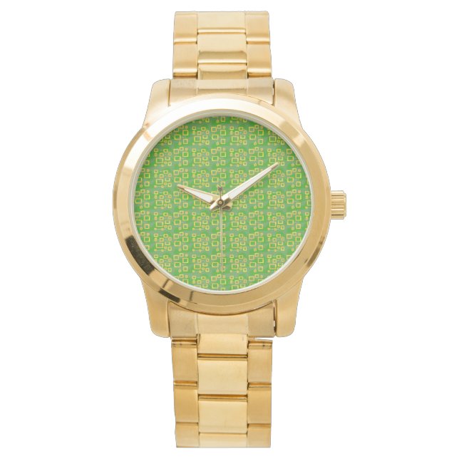 Grön geometrisk armbandsur (Framsida)