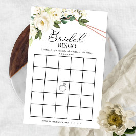 Grön geometrisk blomsterbröllopsdusch Bingo Flygbl Flygblad