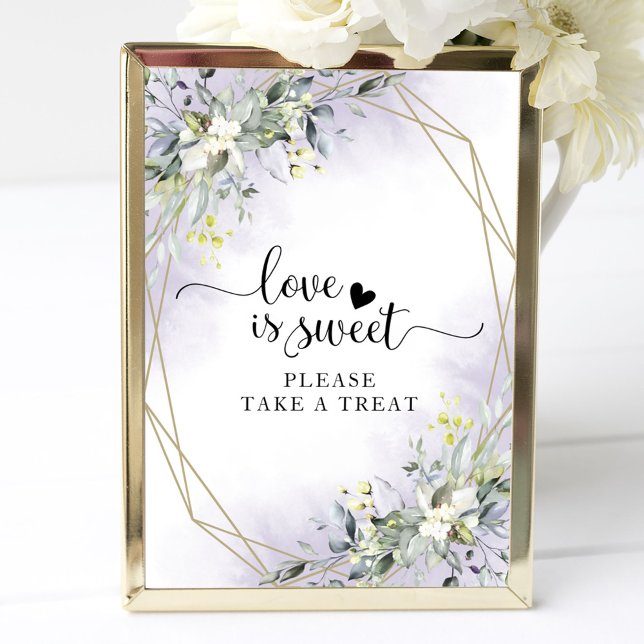 Grön geometrisk Eukalyptus Kärlek är sött tecken Poster (Skapare uppladdad)