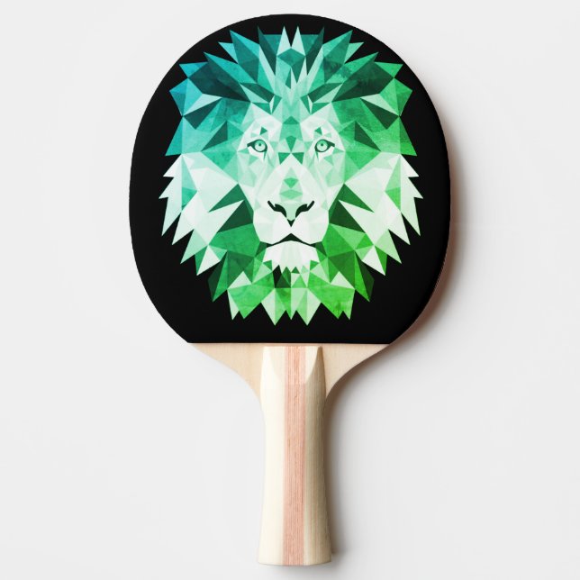 Grön geometrisk lejon pingisracket (Framsidan)