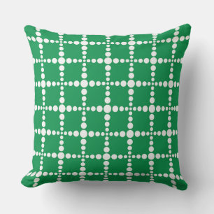 Grön geometrisk mönster: Modern retro-rutnät Kudde