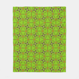 Grön geometrisk mönstrad filt i fleece