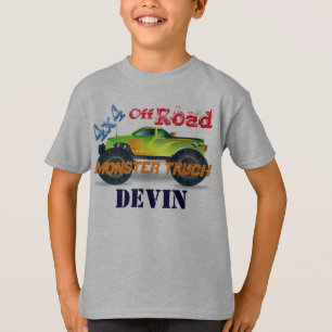 Grön gigantisk lastbil för personlig 4x4 t shirt