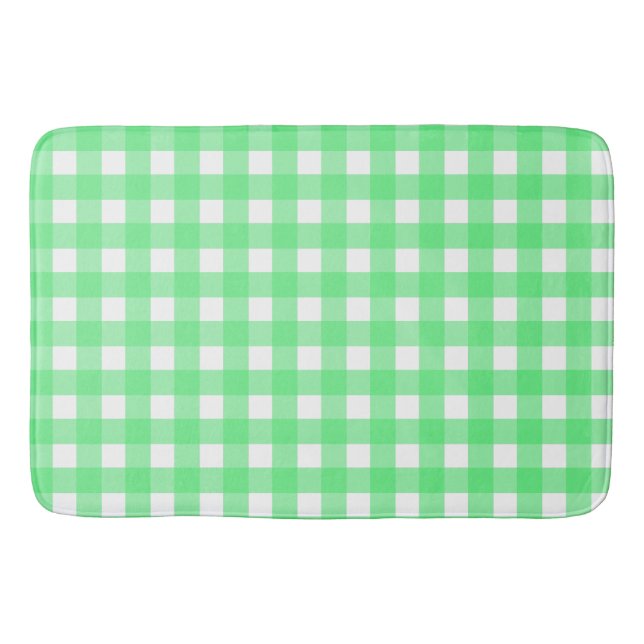 Grön gingham badrumsmatta (Framsidan)