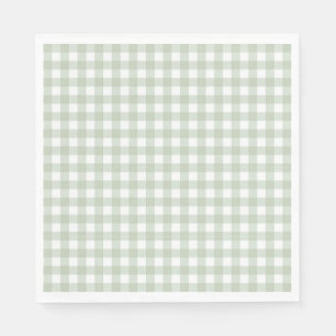 Grön Gingham Coquette Båge Party Efterrätt Pappersservett