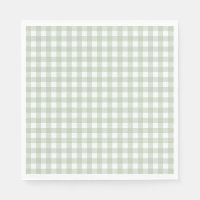 Grön Gingham Coquette Båge Party Efterrätt Pappersservett (Framsidan)