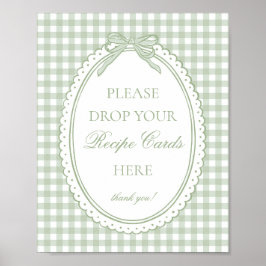 Grön Gingham Coquette Bow Dela ett recept Poster