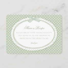 Grön Gingham Coquette Bow Dela ett recept Tilläggskort