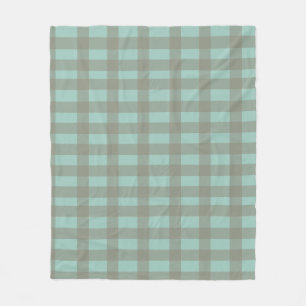 Grön Gingham Fleecefilt