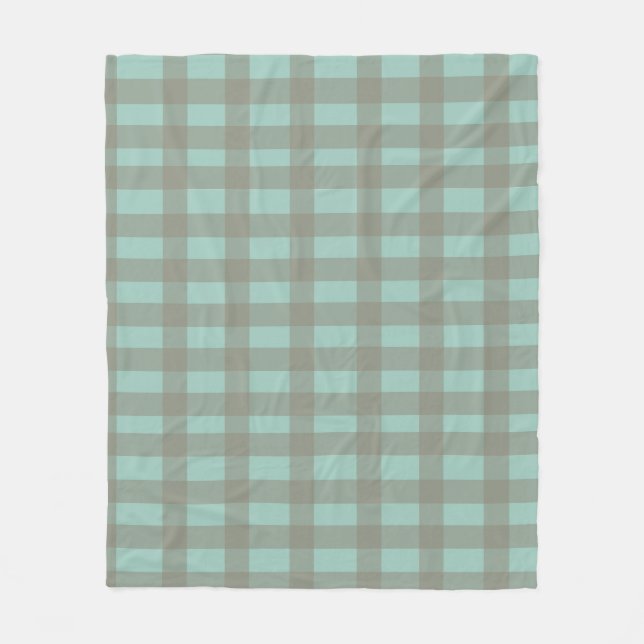 Grön Gingham Fleecefilt (Framsidan)