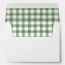 Grön Gingham Fodrad Kuvert