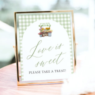 Grön Gingham Fresh Off The Market Love is Sweet Poster