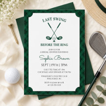 Grön Gingham Golf Bröllopsdusch