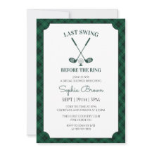 Grön Gingham Golf Bröllopsdusch