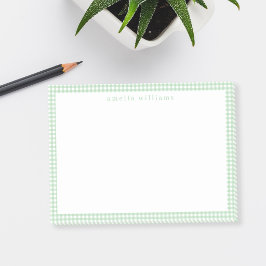 Grön Gingham Karo Post-it Block