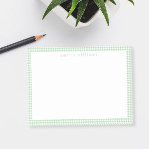 Grön Gingham Karo Post-it Block