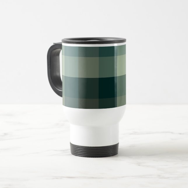 Grön Gingham Karo Rutig Design  Resemugg (Framsida vänster)