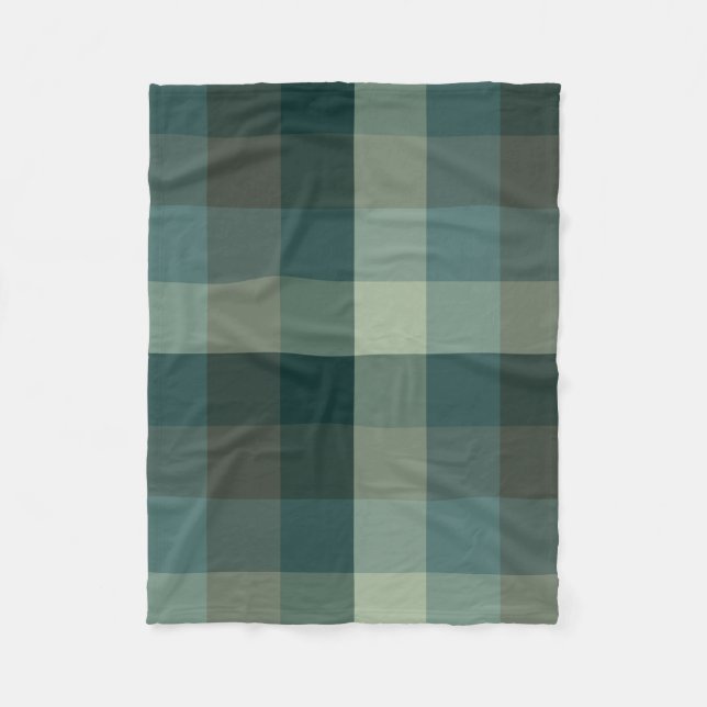 Grön Gingham-Karotröja Design  Fleecefilt (Framsidan)