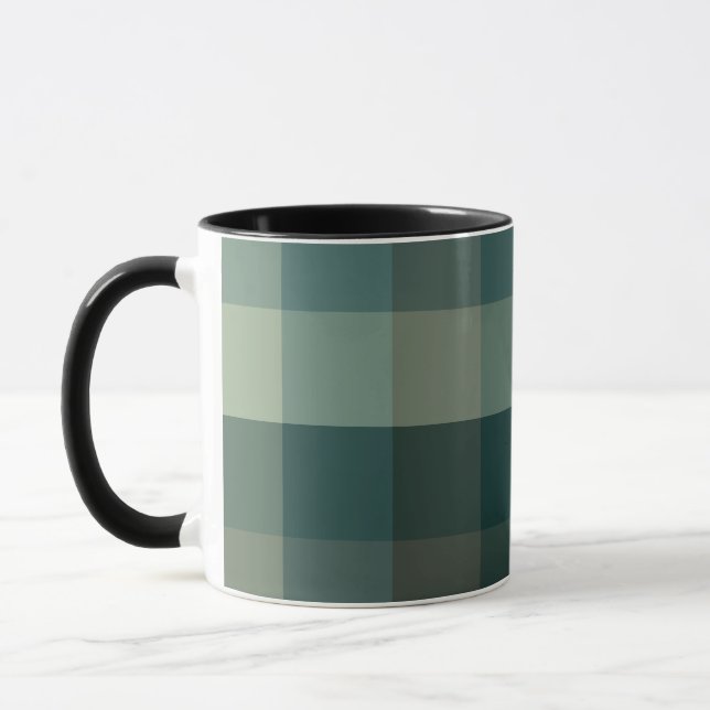 Grön Gingham-Karotröja Design  Mugg (Vänster)
