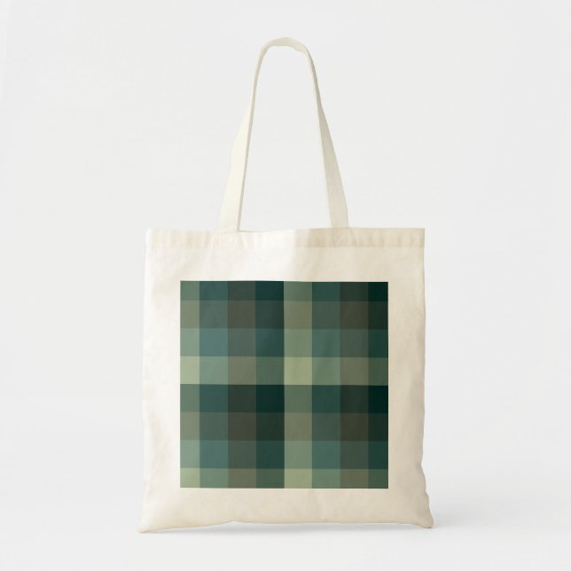 Grön Gingham-Karotröja Design  Tygkasse (Framsidan)