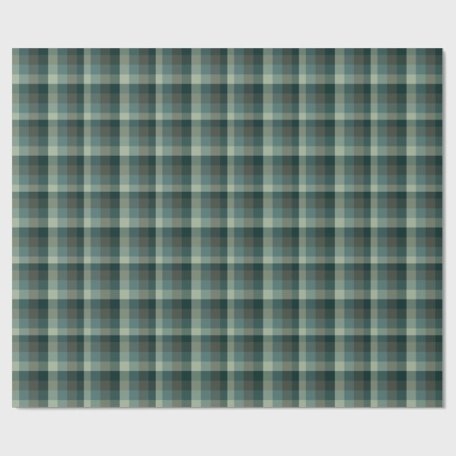 Grön Gingham-Kärra Rutig Design  Presentpapper (Platt)