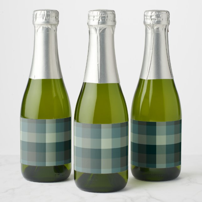 Grön Gingham-Kecks Rutig Design  (Flaskor)