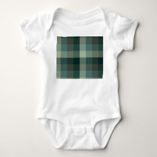 Grön Gingham-Kontroll Karomott Design T Shirt