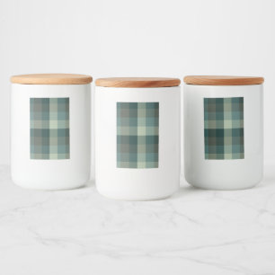 Grön Gingham-Kontrollrutig Design Mat Etikett