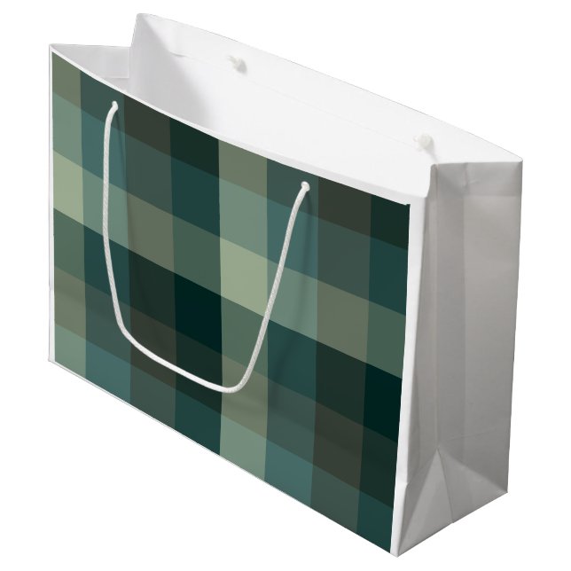 Grön Gingham Rutig Rutmönsterdesign  (Framsidan Vinklad)