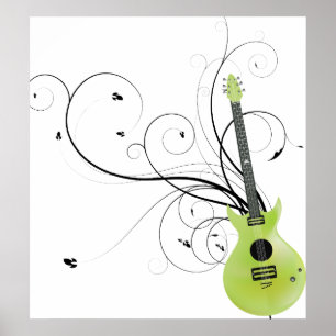 Grön gitarravund poster