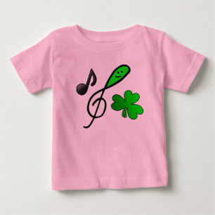 Grön Glad Ansikte Diskantnyckel Not & Shamrock T-shirt