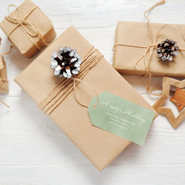 Grön Glad Jul Kalligrafi Skrift Presentetikett