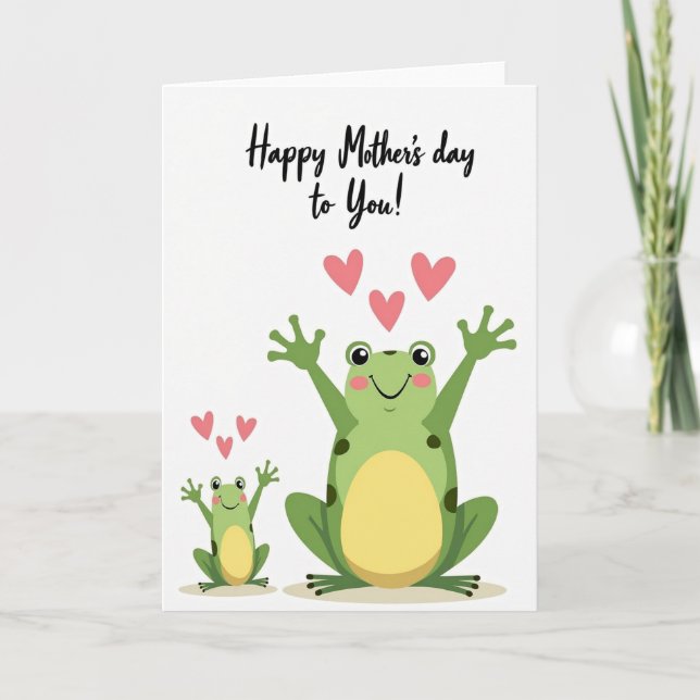 Grön Glädjefull Mamma-kort Kort (Framsida)