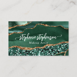 Grön Glam Glitter Agat Mode Stylist Modern Visitkort